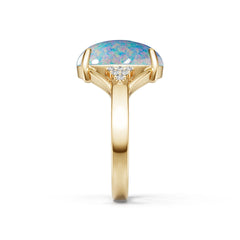 10K Gold Semi Mount Ring Setting Round Ro 14x10mm Moissanite Accent Syz Jewelry