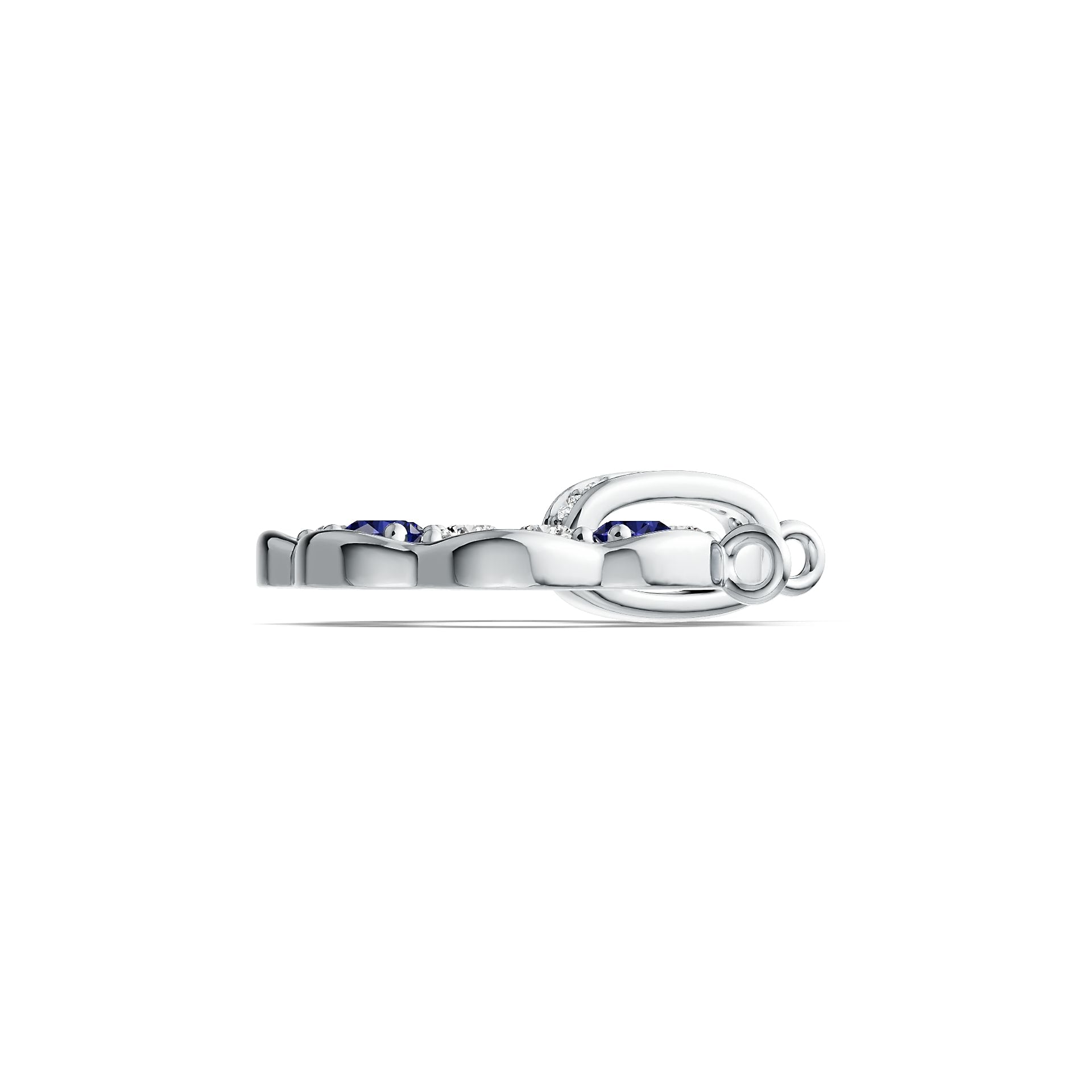 Sterling SilverPendant Setting with White Topaz or Moissanite Flower Theme Syzjewelry