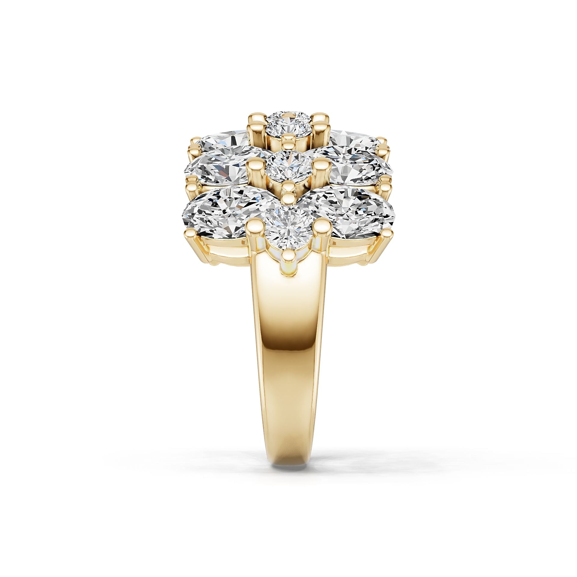 18K Gold Semi Mount Ring Setting Oval Ov 6x4mm Diamond Accent Syz Jewelry
