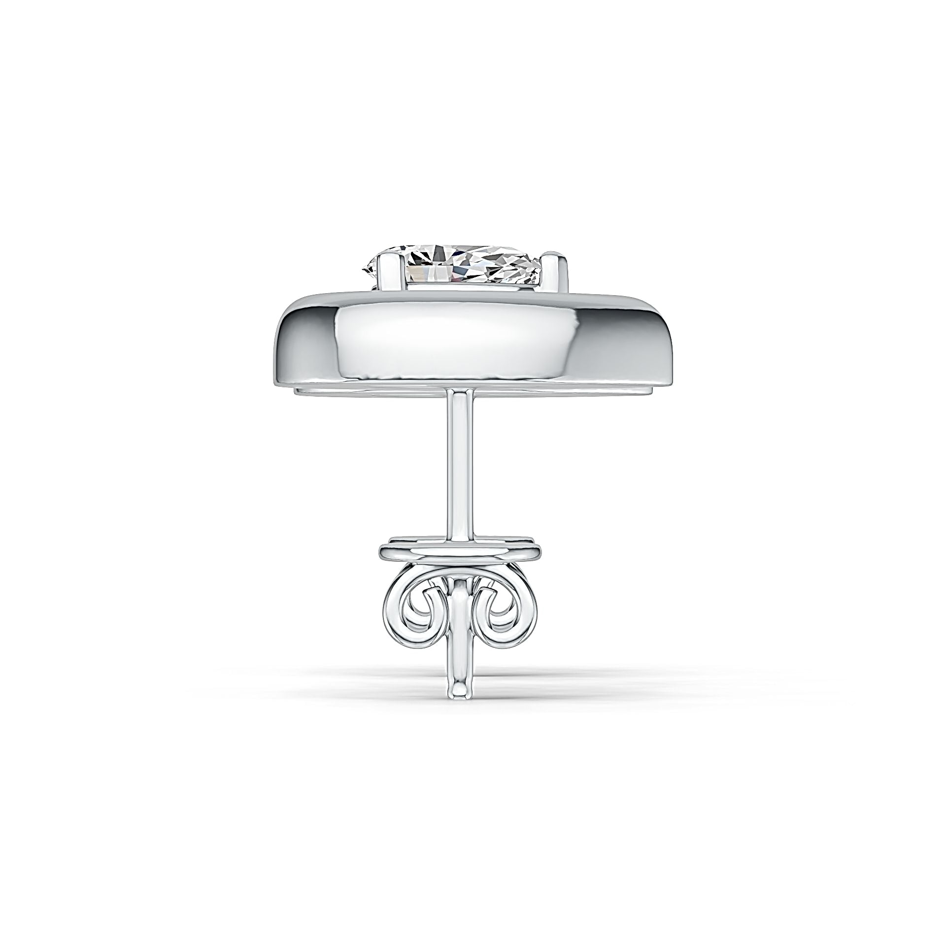 Platinum Semi Mount Earrings Setting Pear PE 6x4mm DHJ