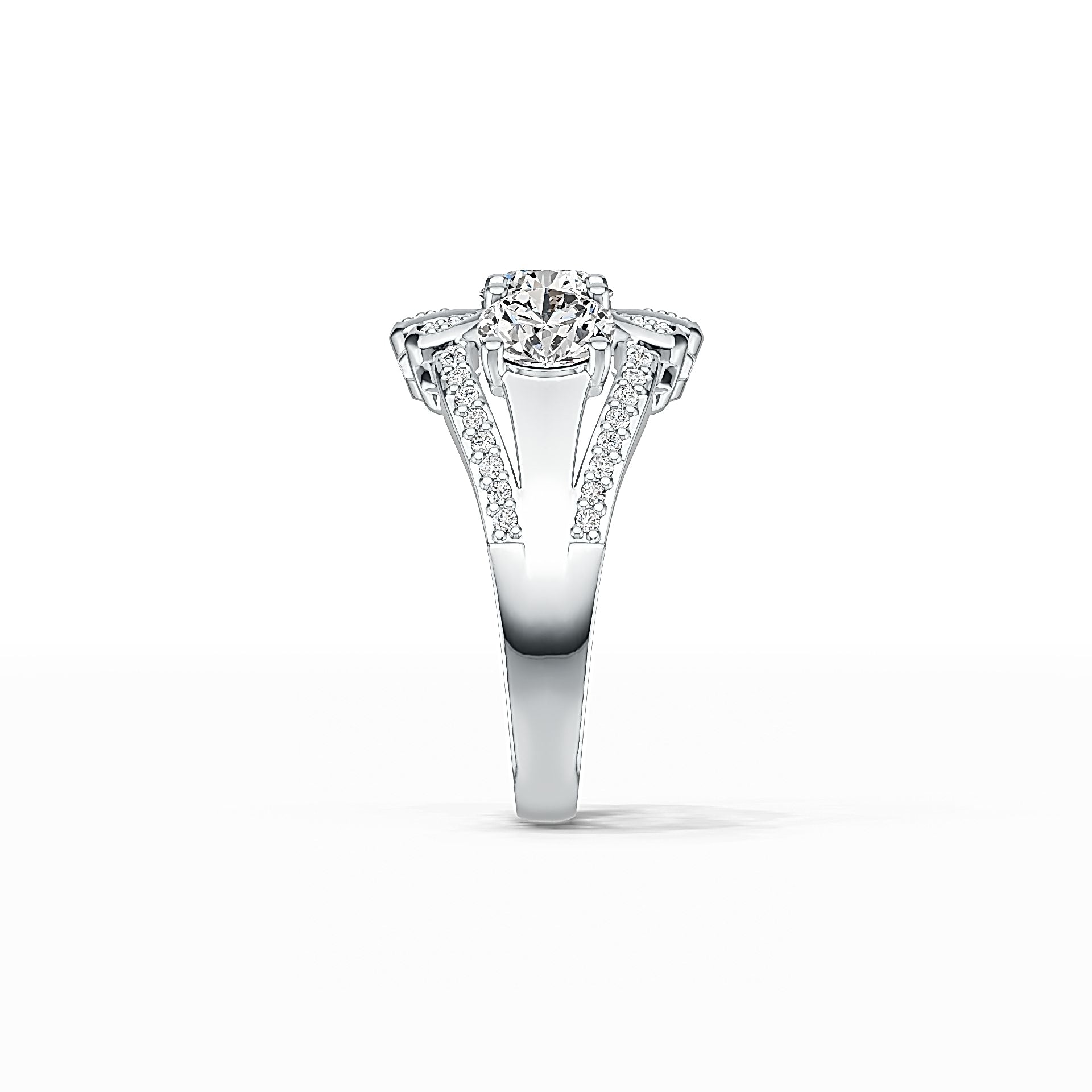 Sterling Silver Semi Mount Ring Setting Round RD 6x6mm Split Shank DHJ