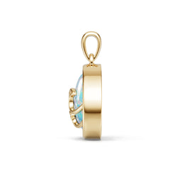 10K Gold Semi Mount Pendant Setting Round Ro 16x16mm Syz Jewelry