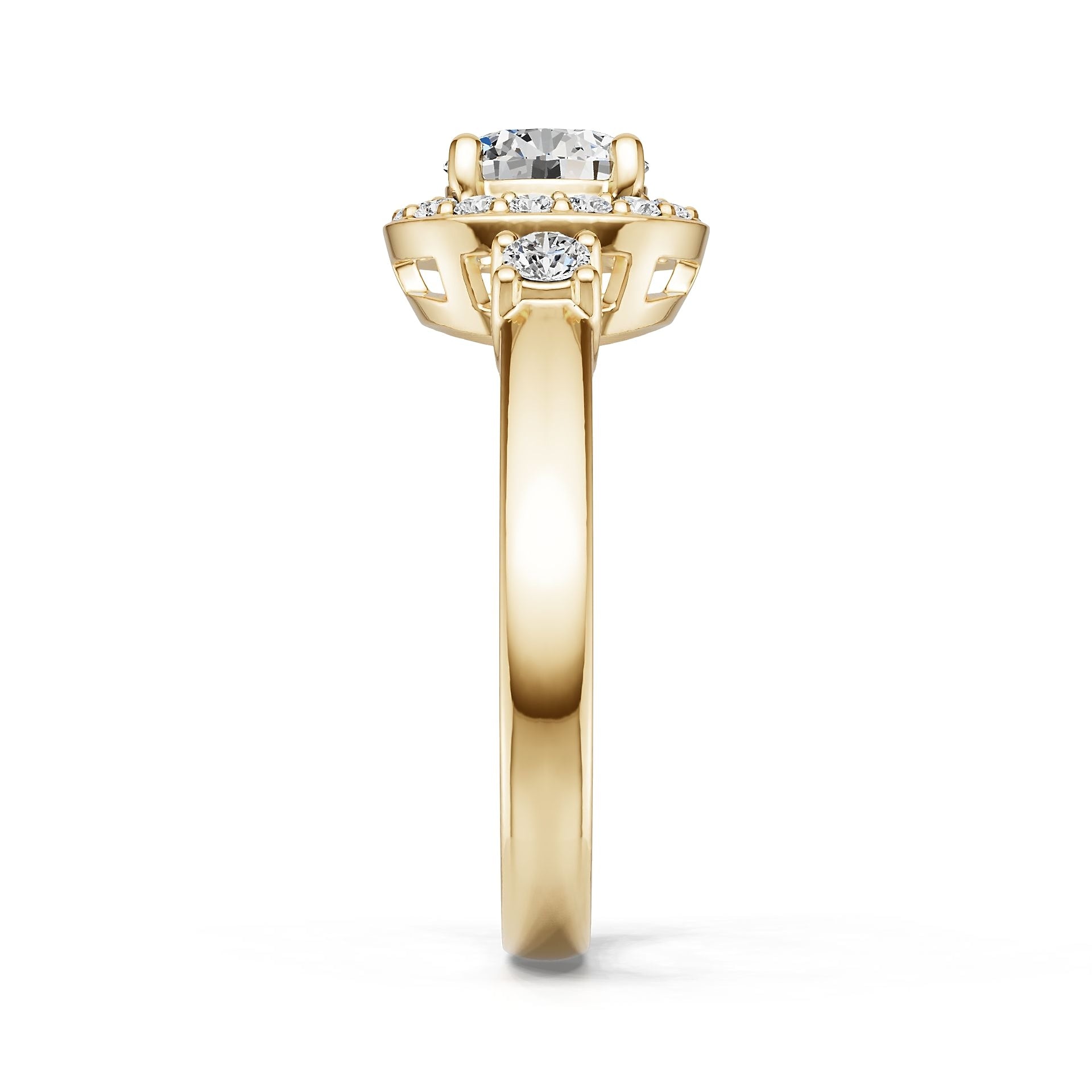 10K Gold Semi Mount Ring Setting Round Ro 6x6mm Moissanite Accent Syz Jewelry