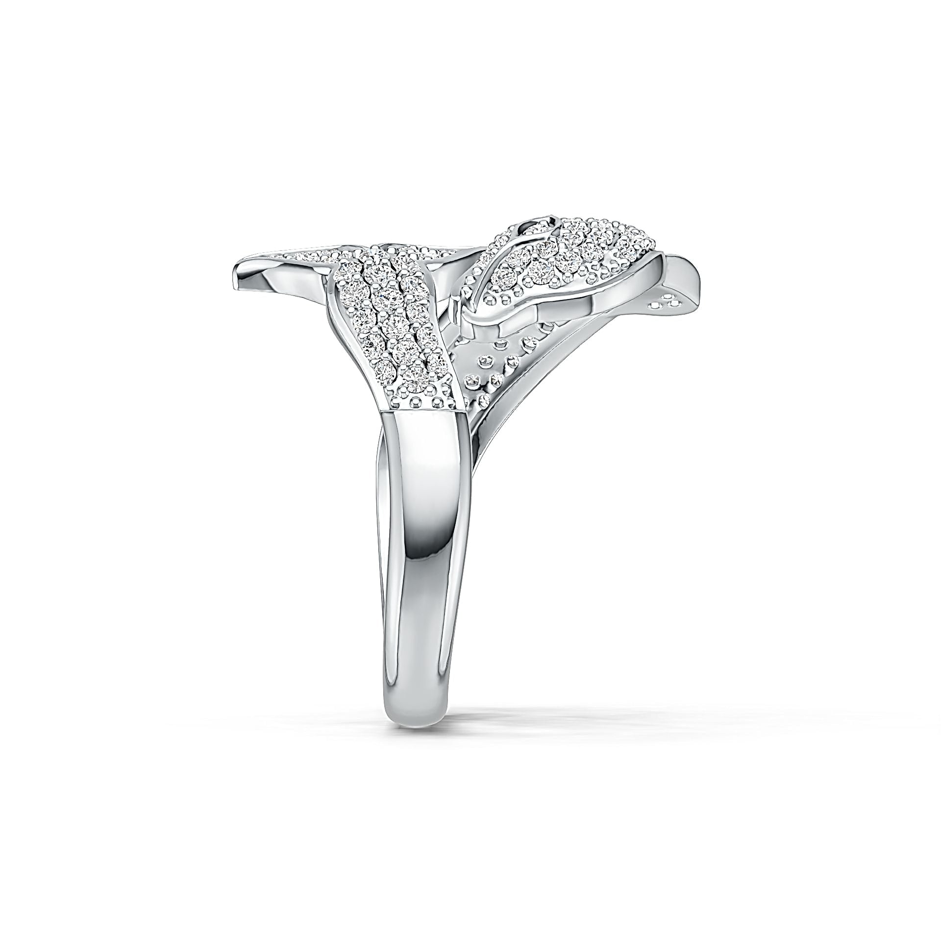 18K Gold Semi Mount Ring Setting Round RD 1.5mm Diamond Accent DHJ