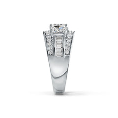 Sterling Silver Semi Mount Ring Setting Emerald OCT 6X6mm DHJ