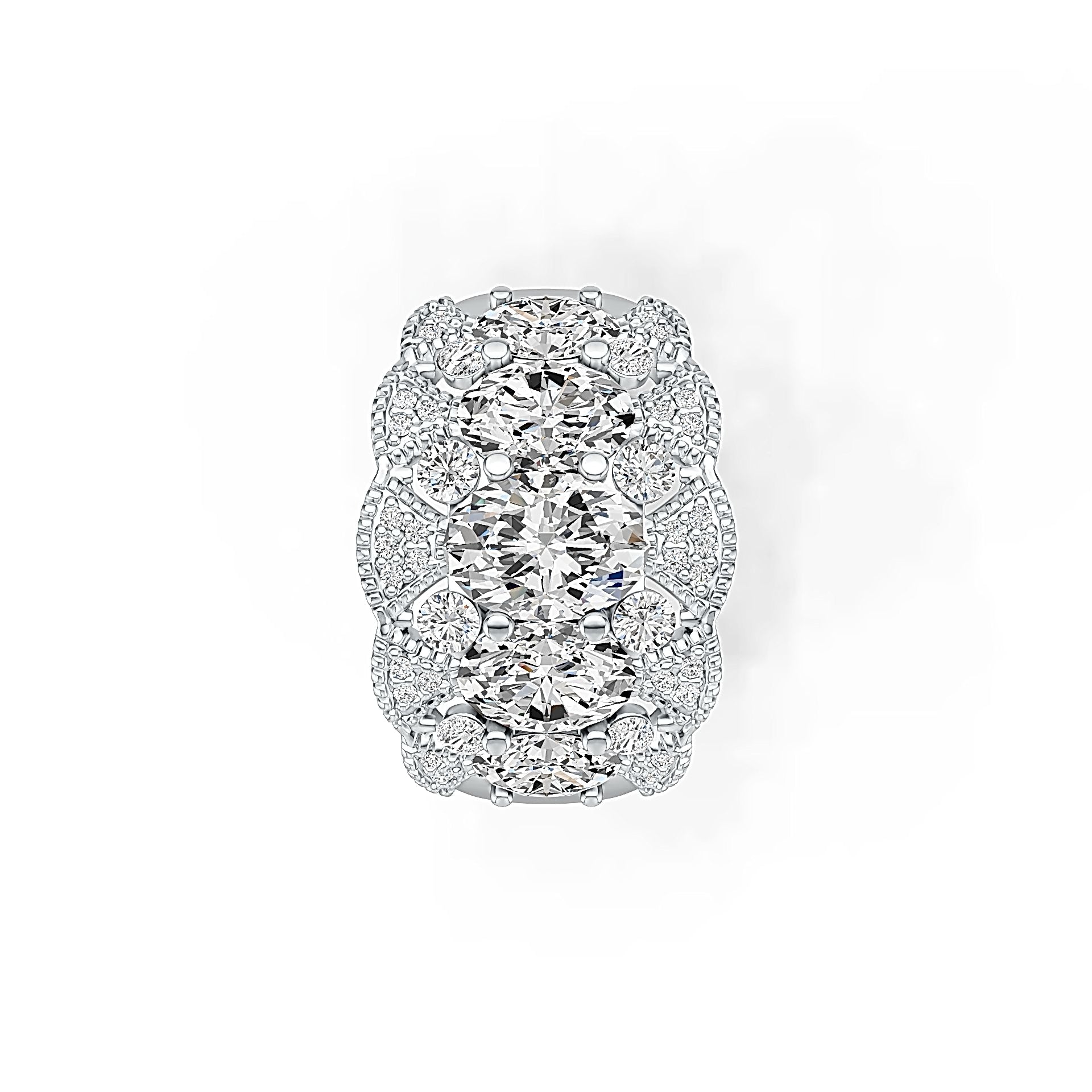 18K Gold Semi Mount Ring Setting Oval OV 8X6mm Diamond Accent DHJ