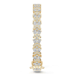 10K Gold Semi Mount Bracelet Setting Oval Ov 4x3mm Moissanite Accent Syz Jewelry