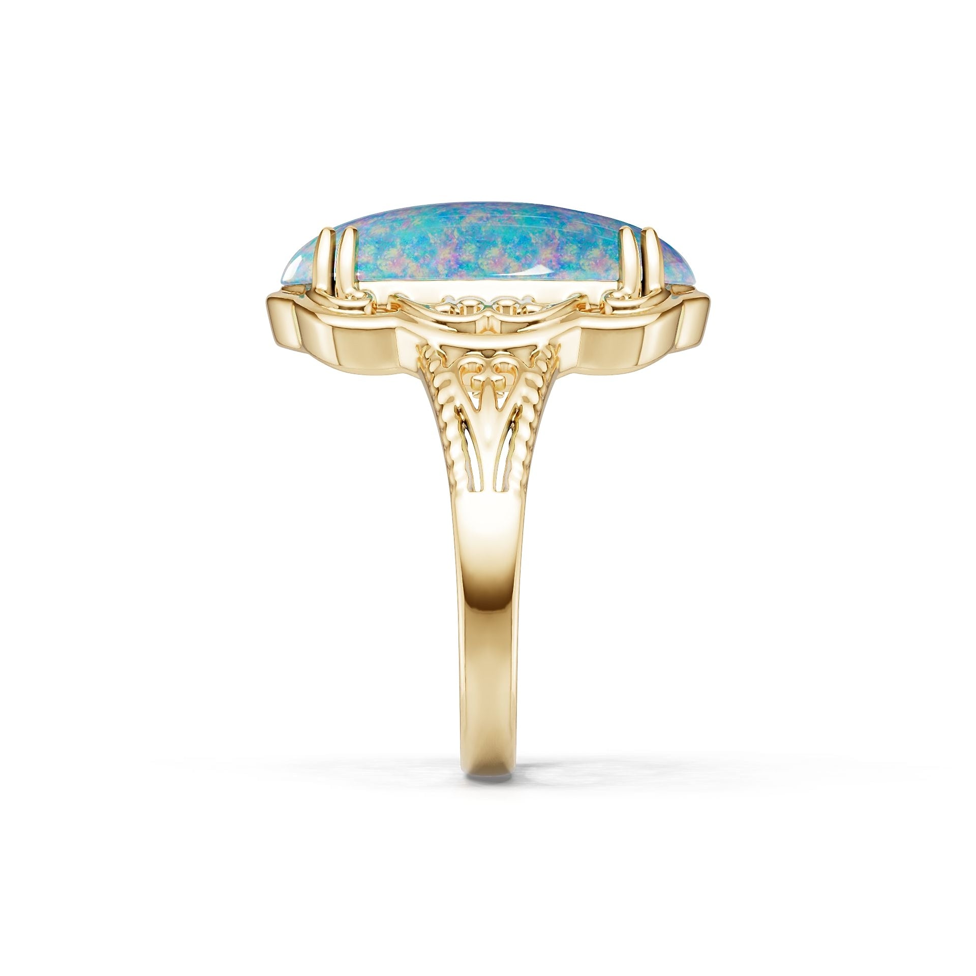 14K Gold Semi Mount Ring Setting Round Ro 21x11mm Syz Jewelry