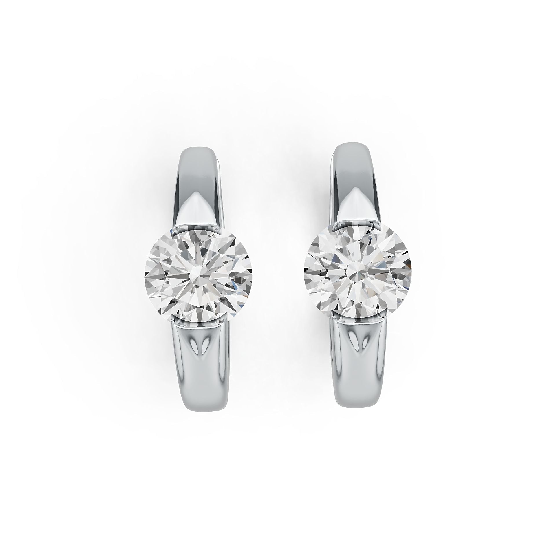 14K Gold Semi Mount Earrings Setting Round RD 7x7mm DHJ