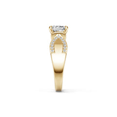 10K Gold Semi Mount Ring Setting Cushion Cu 8x8mm Moissanite Accent Syz Jewelry