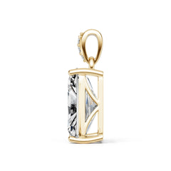 10K Gold Semi Mount Pendant Setting Emerald Em 14x10mm Moissanite Accent Syz Jewelry