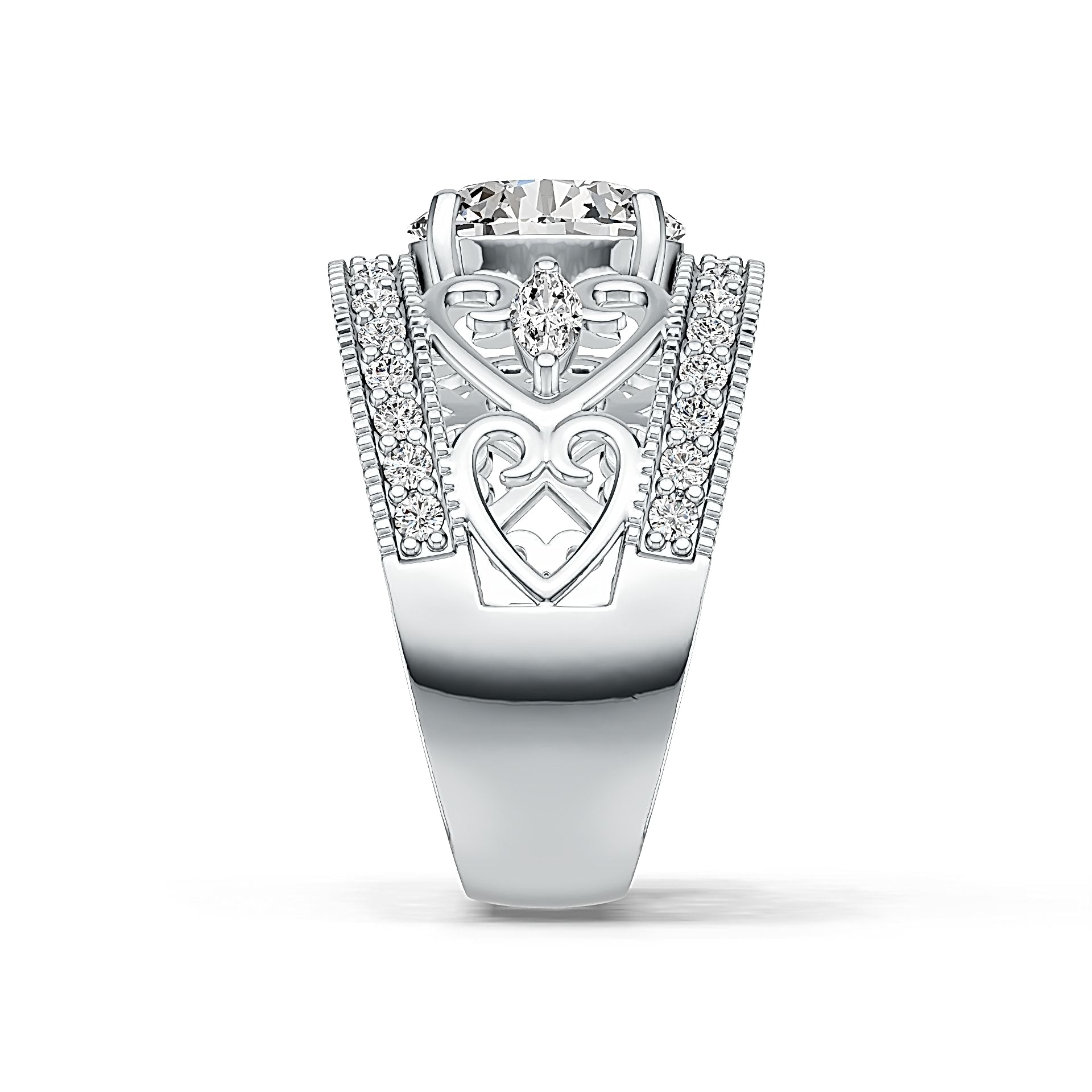 Sterling Silver Semi Mount Ring Setting Round RD 10x10mm DHJ