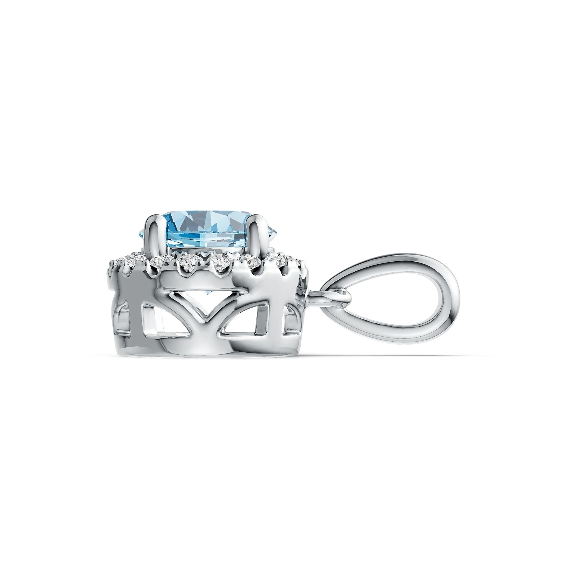 Sterling Silver Semi Mount Pendant Setting Round RD 6X6mm Halo Syzjewelry