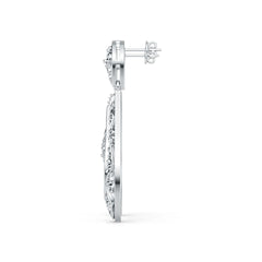 Platinum Semi Mount Earrings Setting Round Ro 6x6mm Syz Jewelry