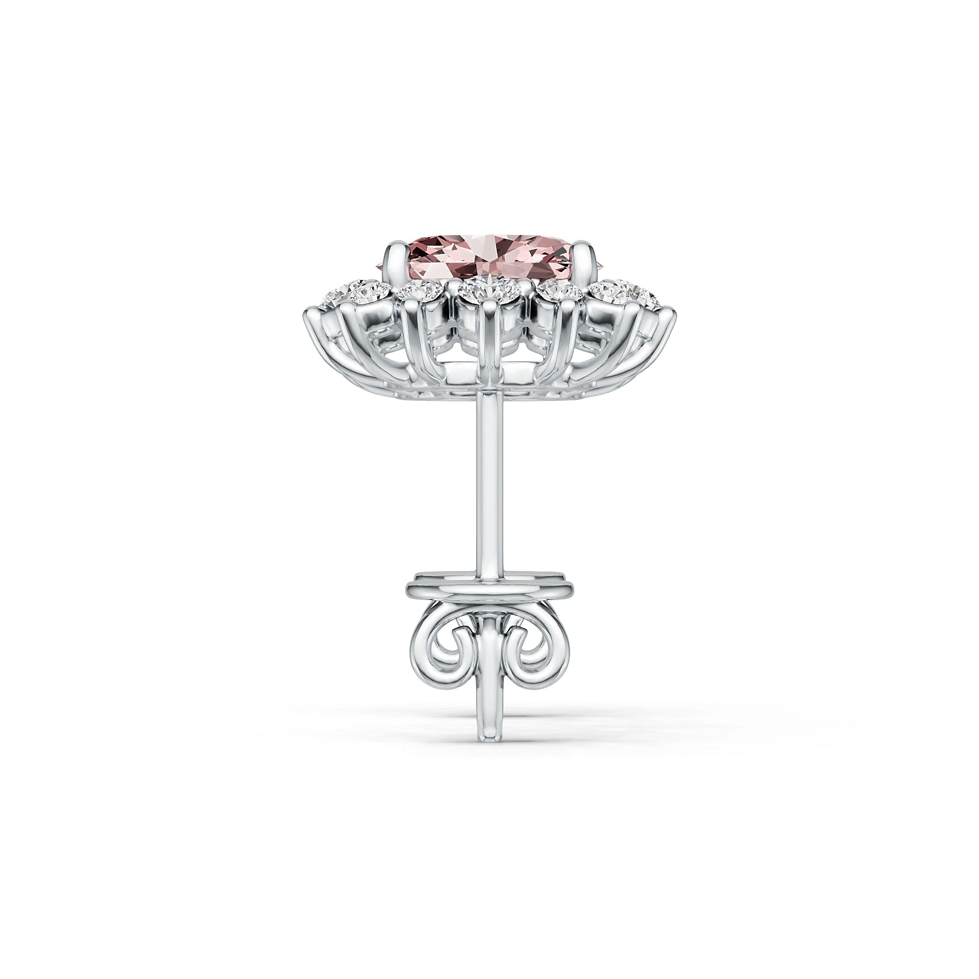18K Gold Semi Mount Earrings Setting Oval Ov 7x5mm Diamond Accent Syz Jewelry