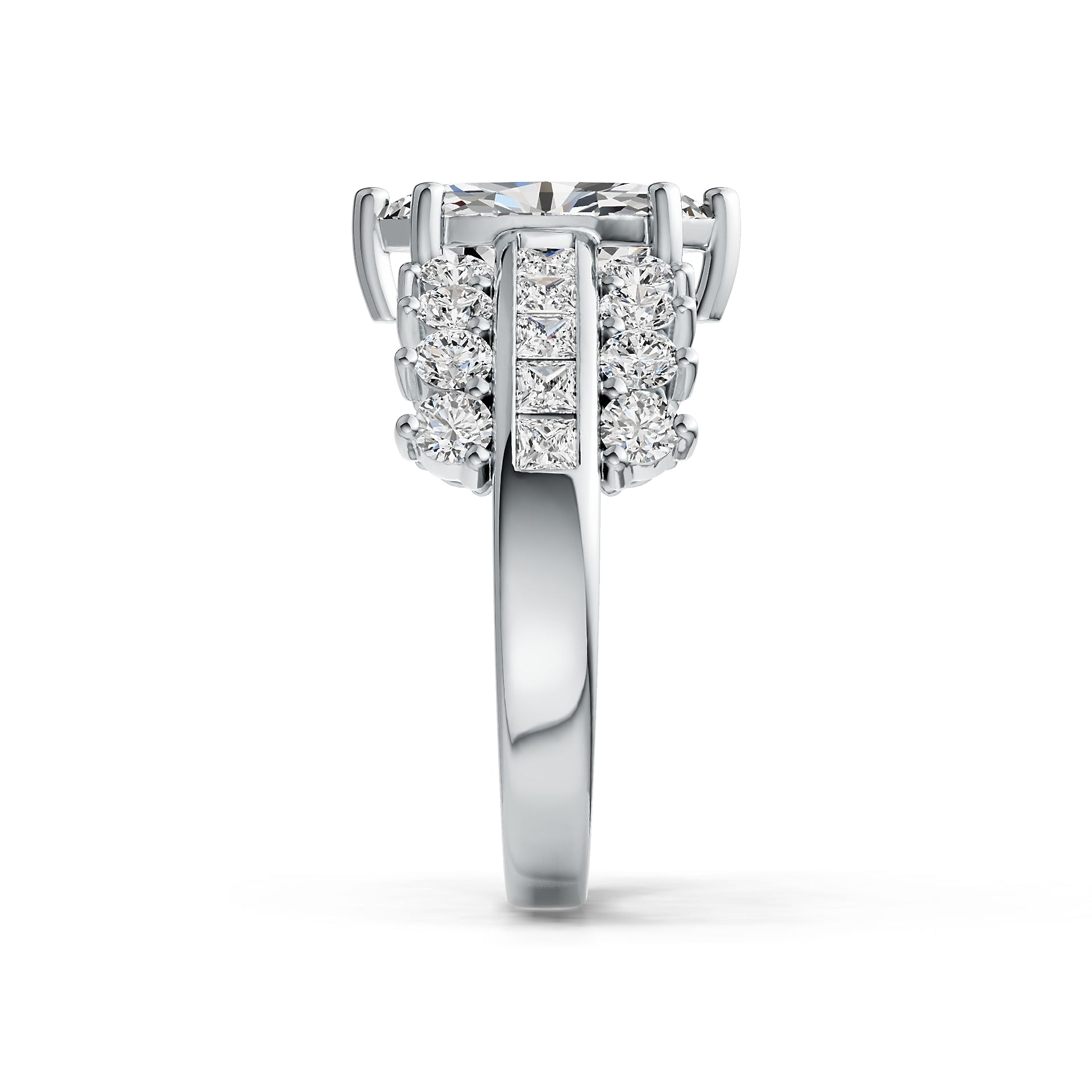Sterling Silver Semi Mount Ring Setting Marquise MQ 12X6mm with White Topaz DHJ
