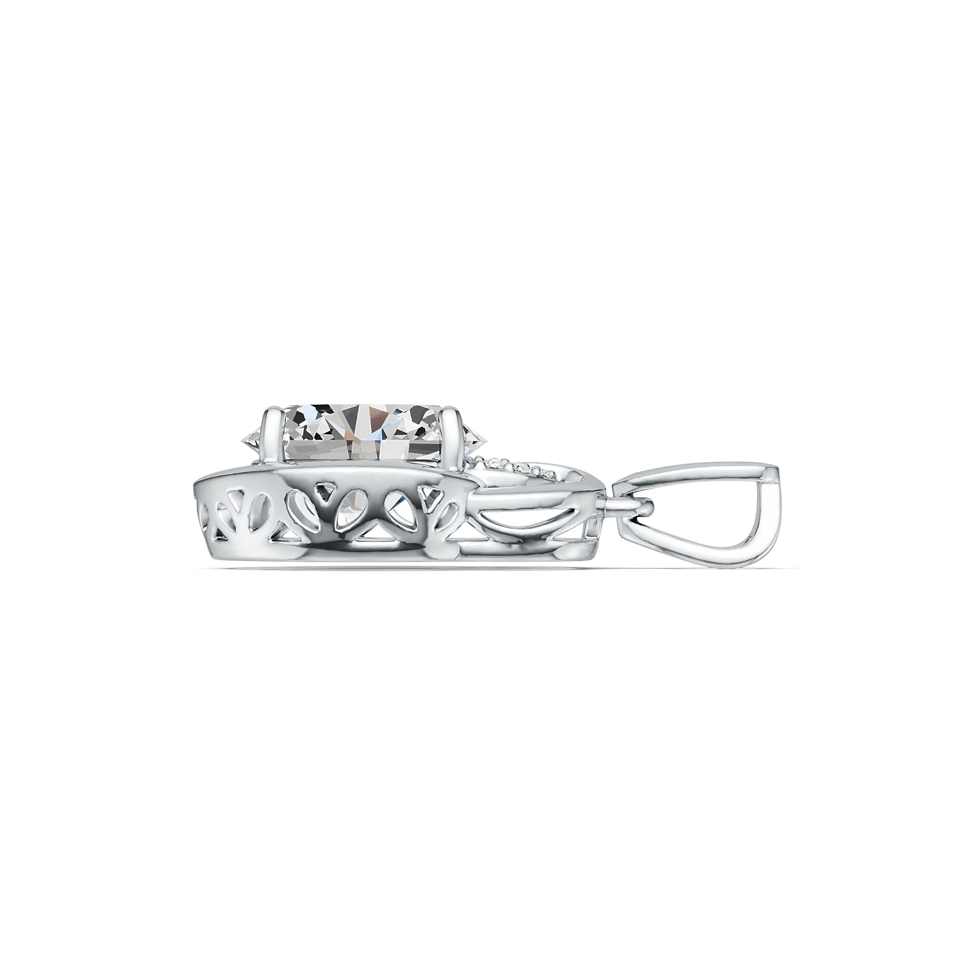 Sterling Silver Semi Mount Pendant Setting Oval OV 10X8mm DHJ