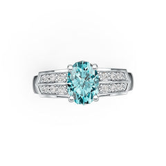 18K Gold Semi Mount Ring Setting Oval OV 8X6mm Diamond Accent DHJ