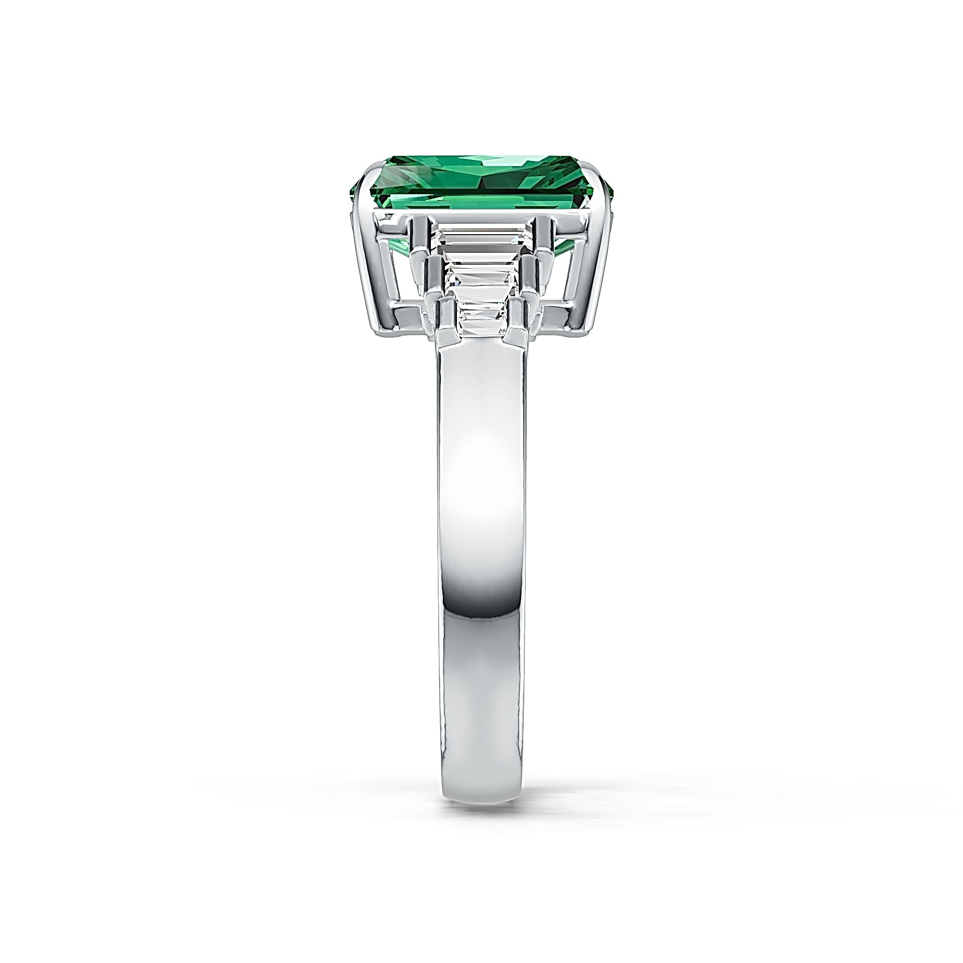 Sterling Silver Semi Mount Ring Setting Emerald OCT 10x8mm Syzjewelry