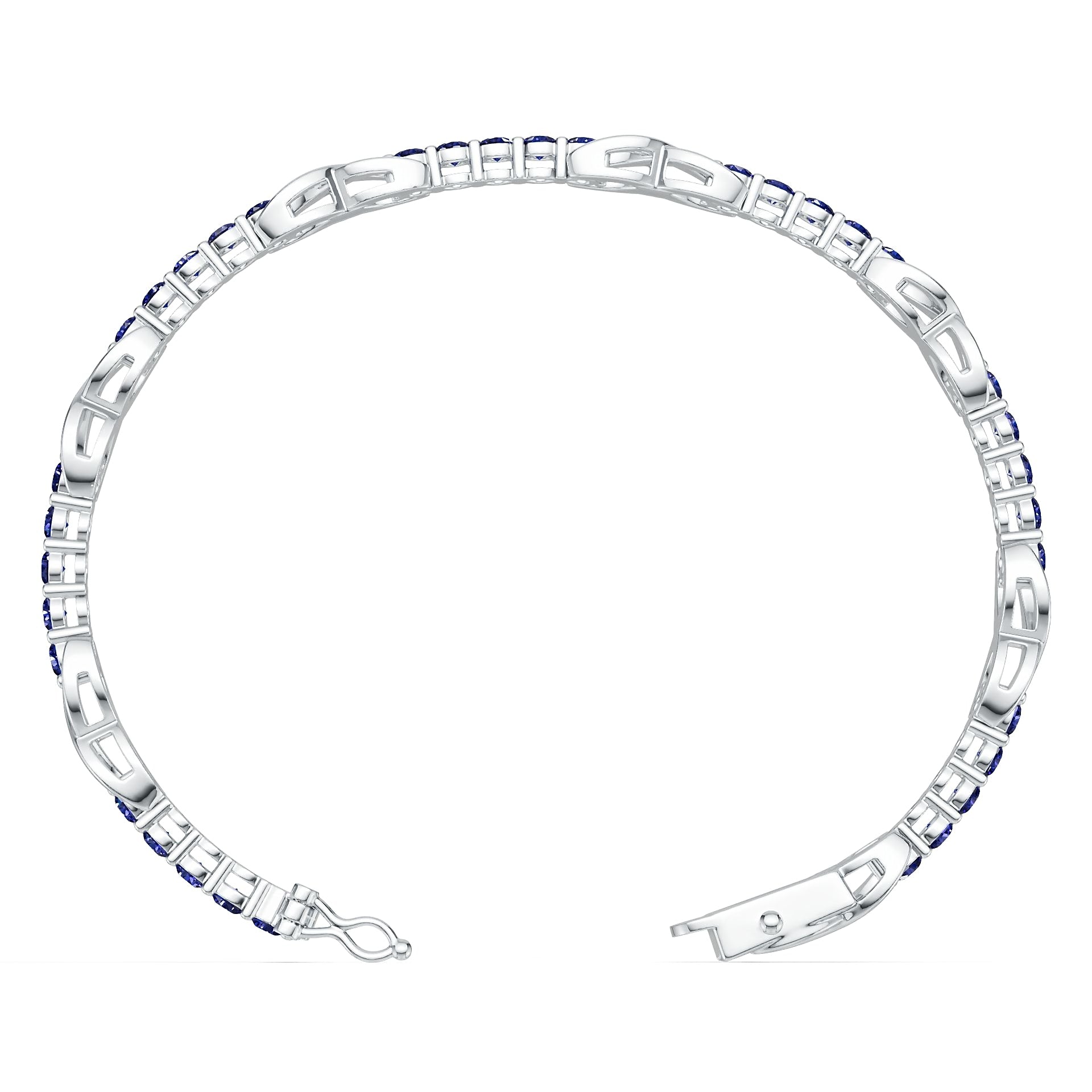 18K Gold Semi Mount Bracelet Setting Round RD 3x3mm DHJ