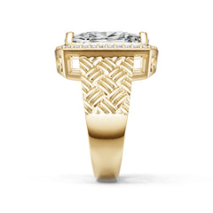 18K Gold Semi Mount Ring Setting Round Ro 14x10mm Diamond Accent Syz Jewelry
