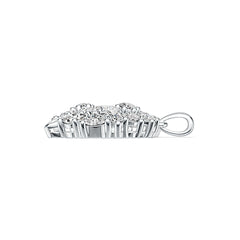Sterling Silver Pendant Floral Theme with White Topaz or Moissanite DHJ