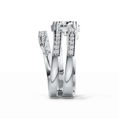 Sterling Silver Semi Mount Ring Setting Oval OV 9X7mm Triple-Band DHJ