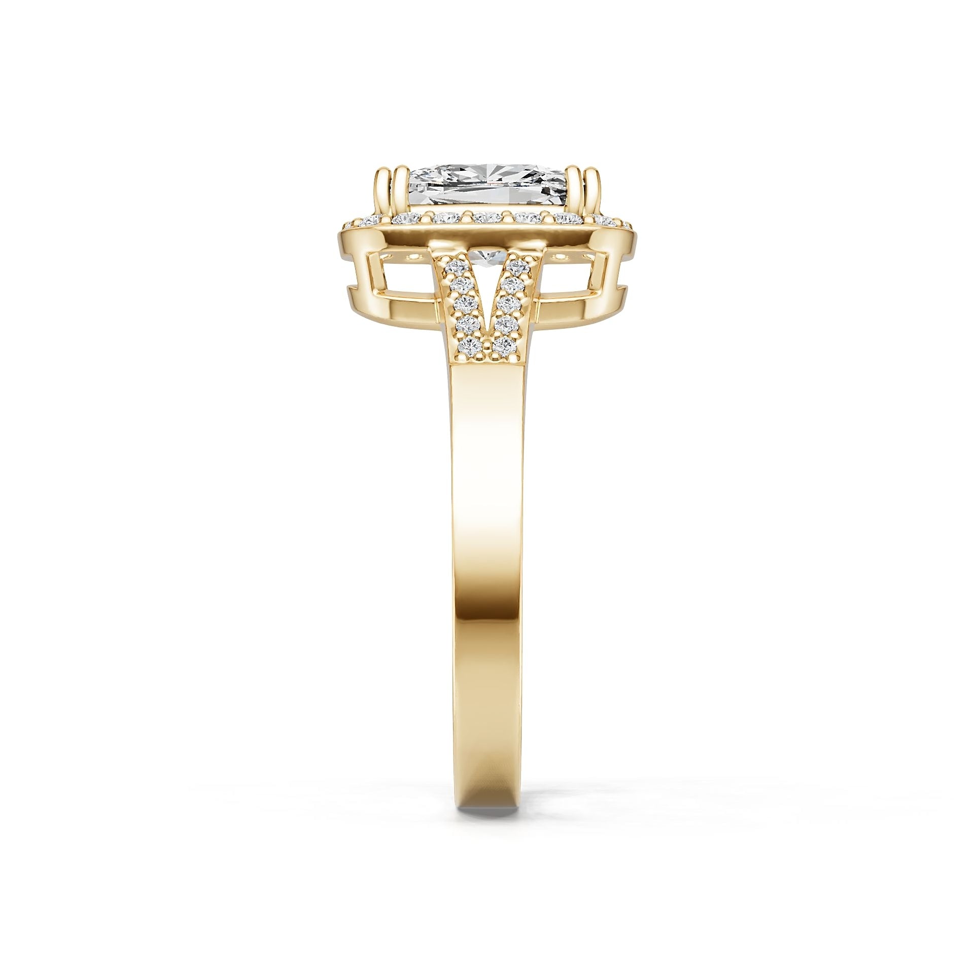18K Gold Semi Mount Ring Setting Cushion Cu 5x7mm Diamond Accent Syz Jewelry