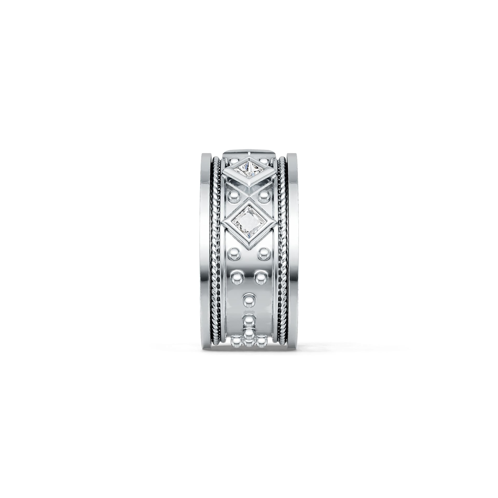 Gold Plated Sterling Silver Semi Mount Men Ring Setting Princess SQ 3X Syzjewelry