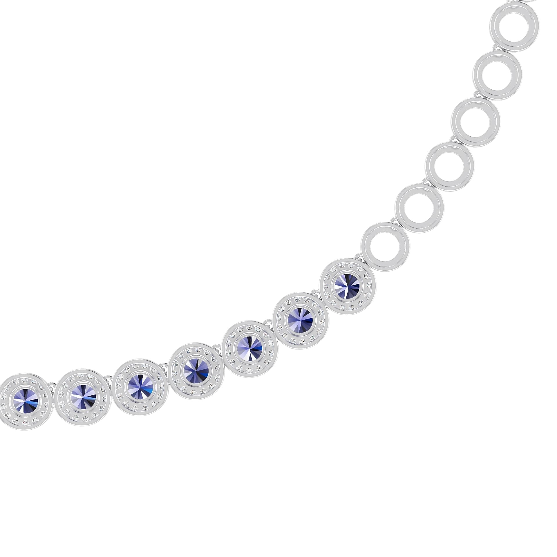 18K Gold Semi Mount Necklace Setting Round Ro 7x7mm Diamond Accent Syz Jewelry