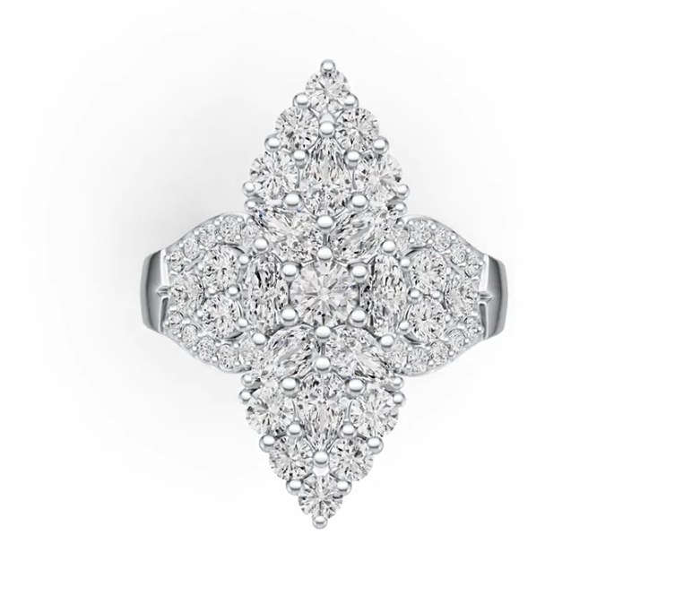 10K Gold Semi Mount Ring Setting Oval OV 5X3mm PE 5X3mm Moissanite Accent DHJ