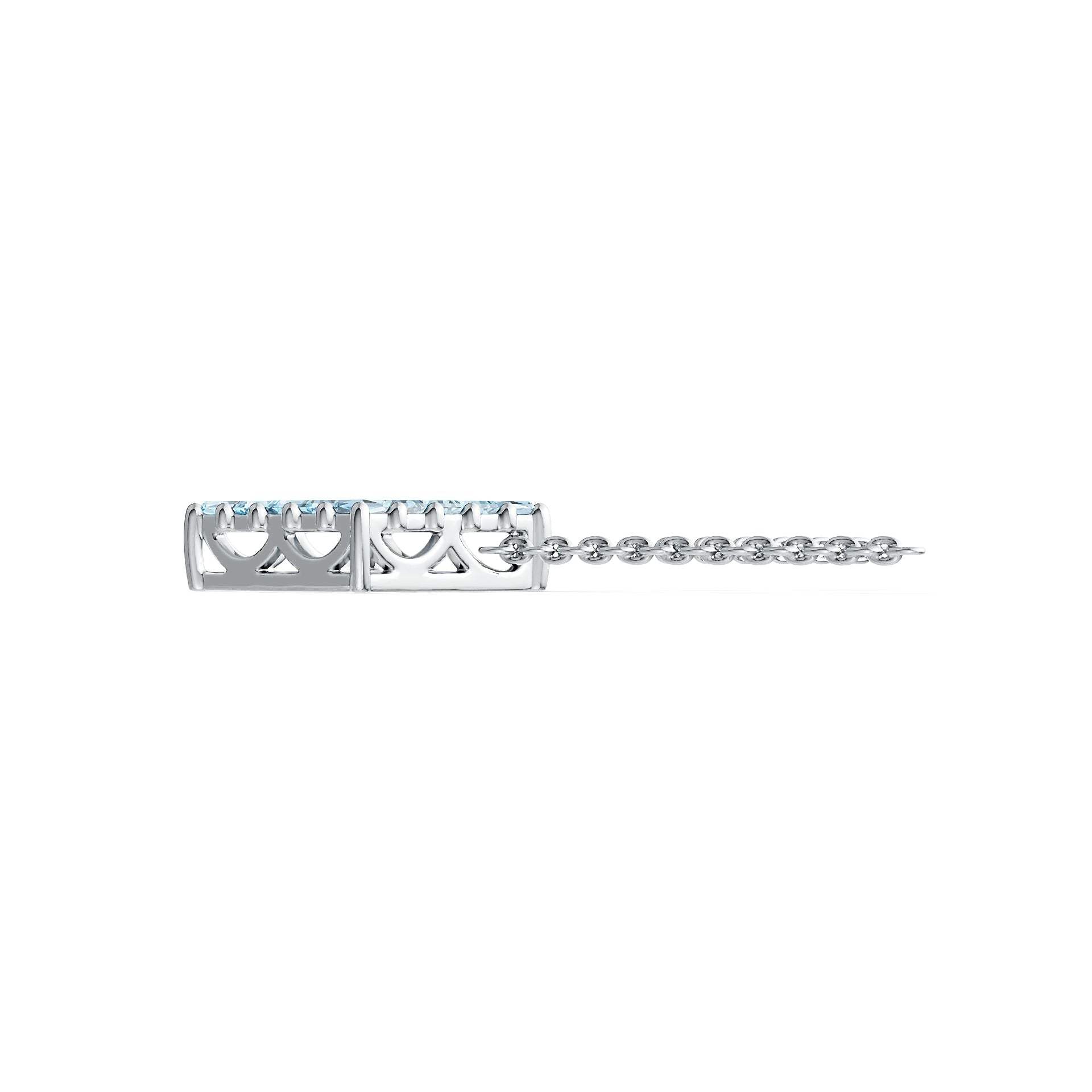 Sterling Silver Diamond-Shaped Cluster Pendant with White Topaz or Moissanite Syzjewelry