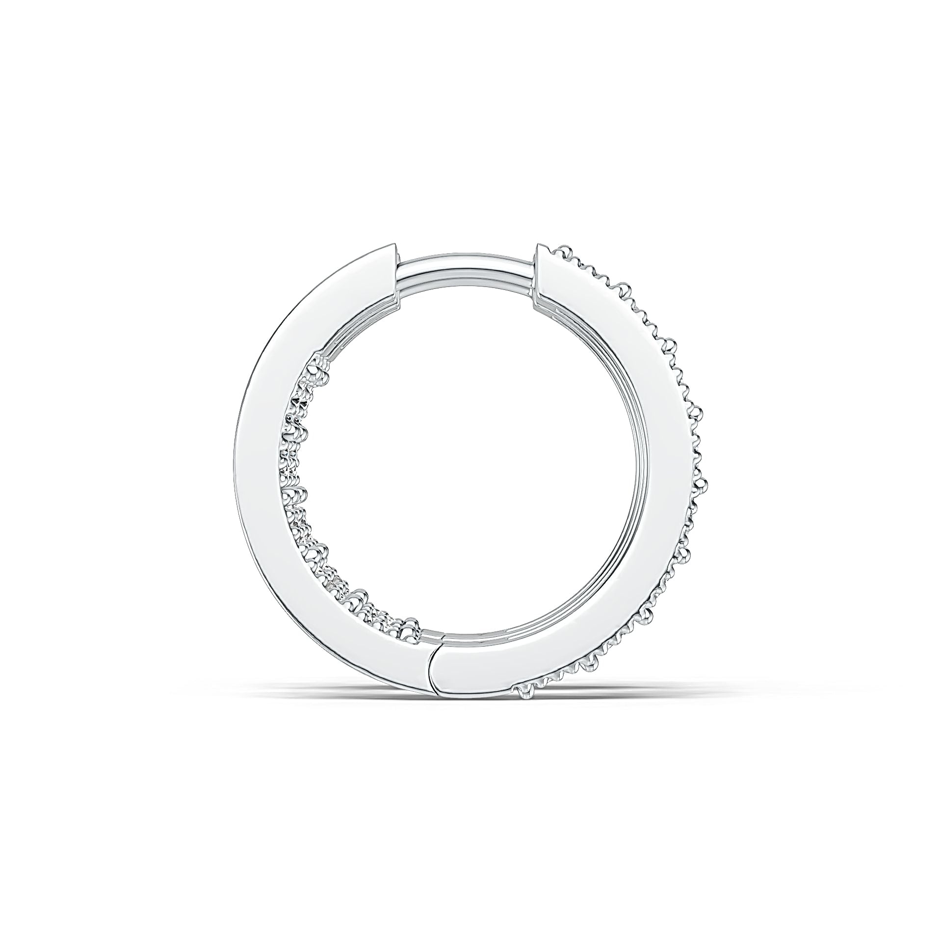 Sterling Silver Hoop Earrings with White Topaz or Moissanite Syzjewelry