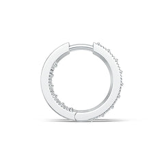 Sterling Silver Hoop Earrings with White Topaz or Moissanite Syzjewelry