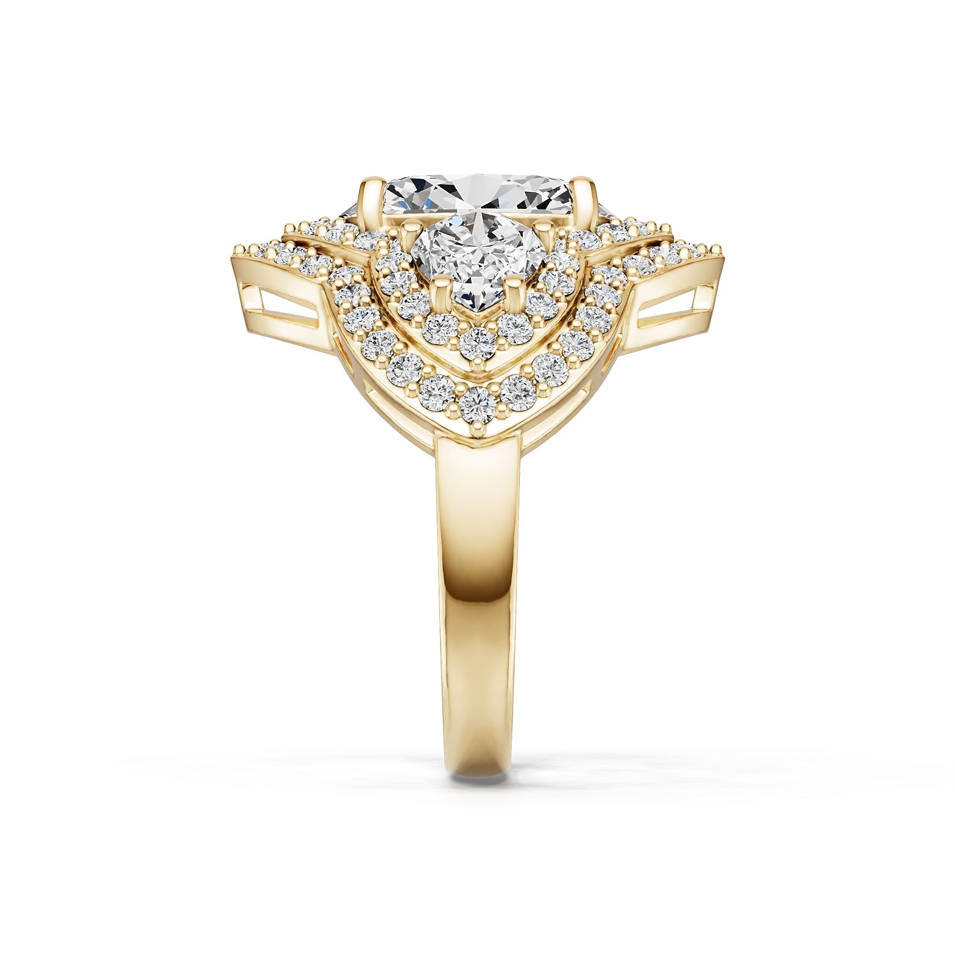 14K Gold Semi Mount Ring Setting Oval Ov 11x9mm Diamond Accent Syz Jewelry