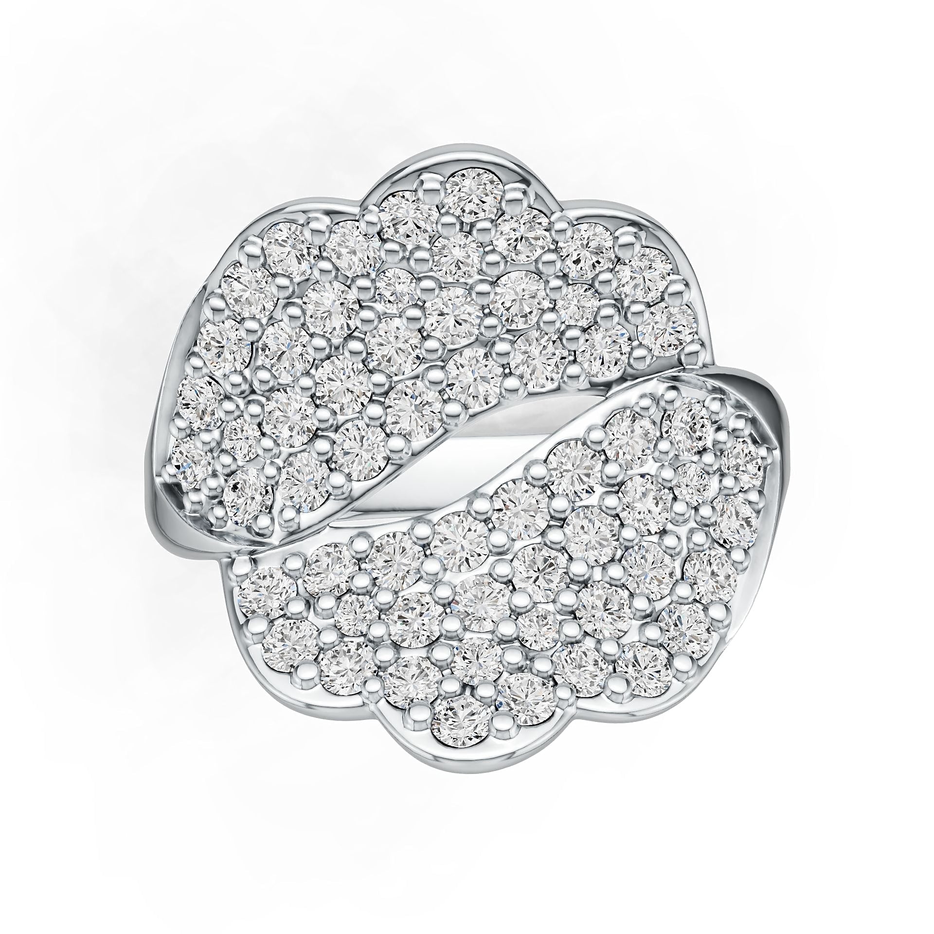 18K Gold Ring Leaf Theme with or Moissanite Diamond Accent DHJ