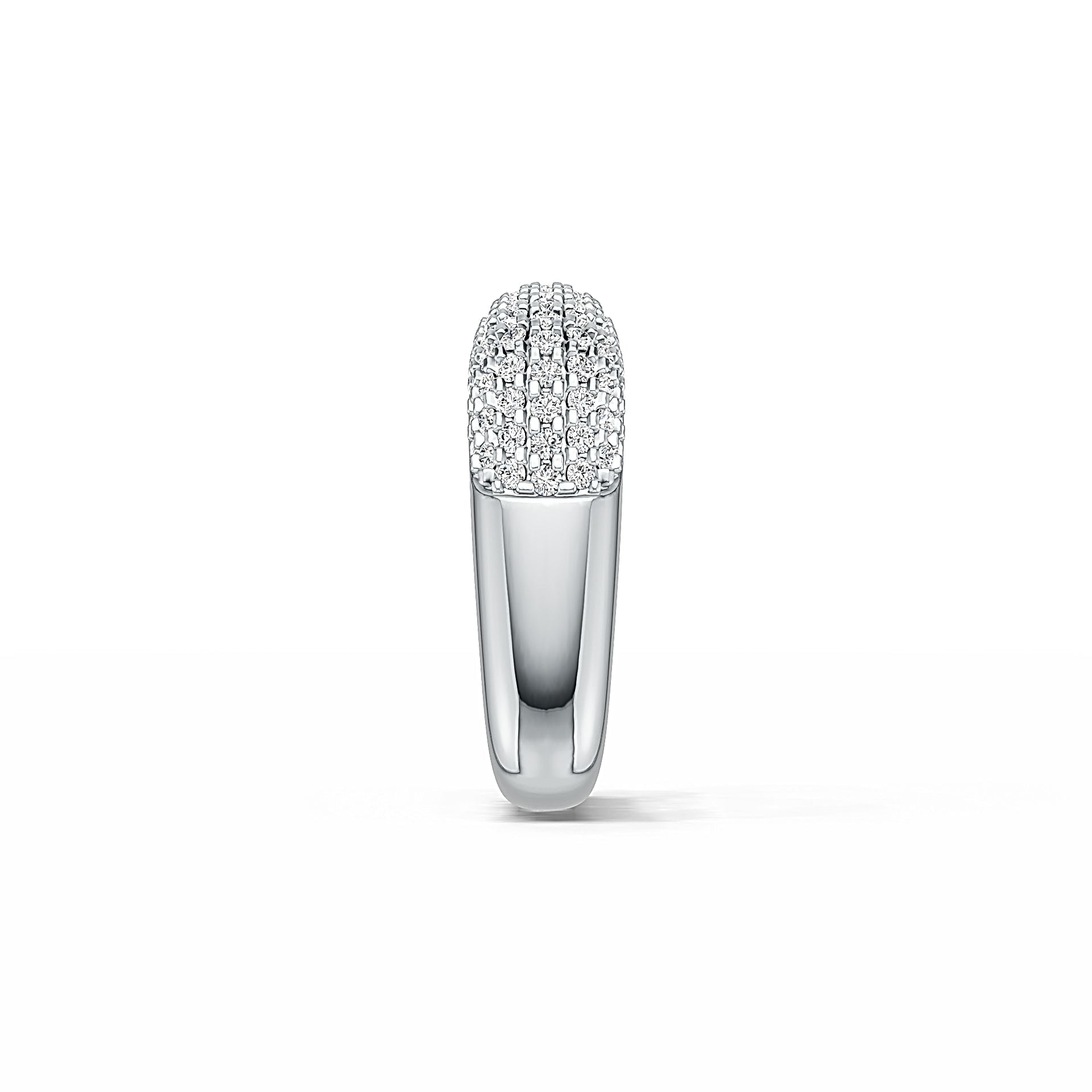 Sterling Silver Ring Pave Square Ring with White Topaz or Moissanite DHJ