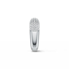 Sterling Silver Ring Pave Square Ring with White Topaz or Moissanite DHJ