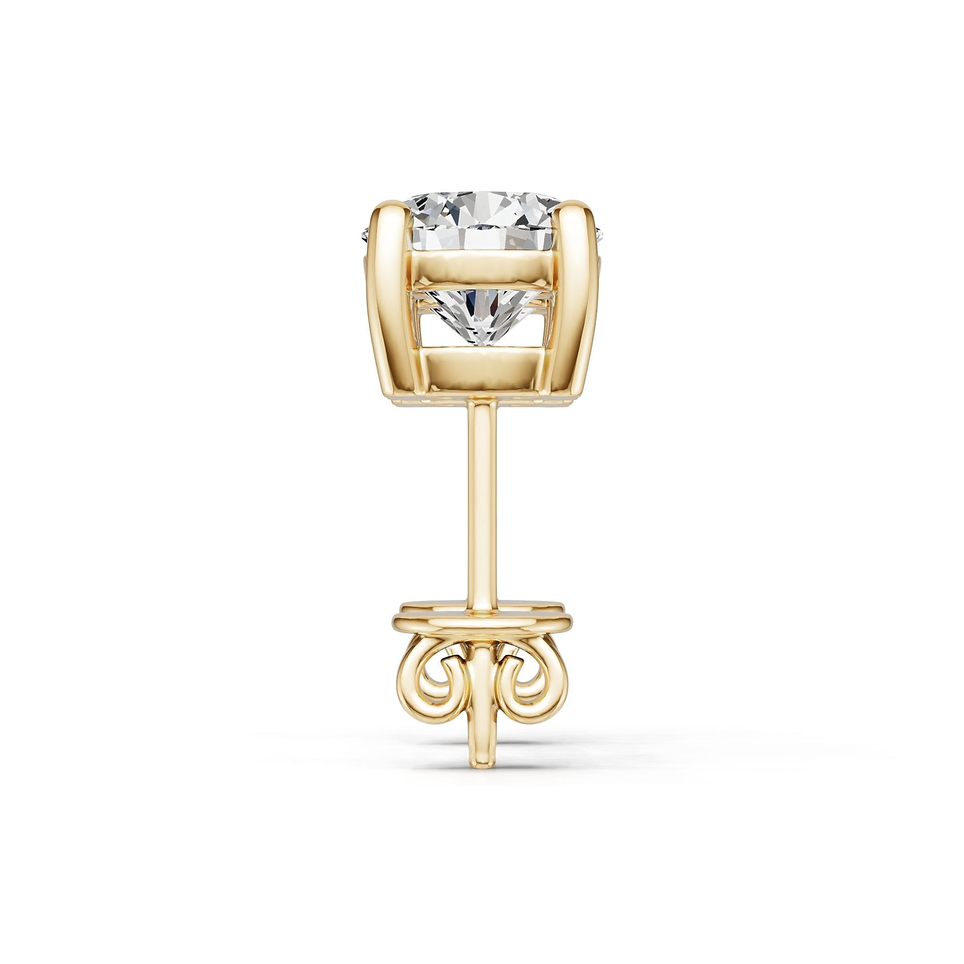 18K Gold Semi Mount Earrings Setting Round Ro 6x6mm Diamond Accent Syz Jewelry