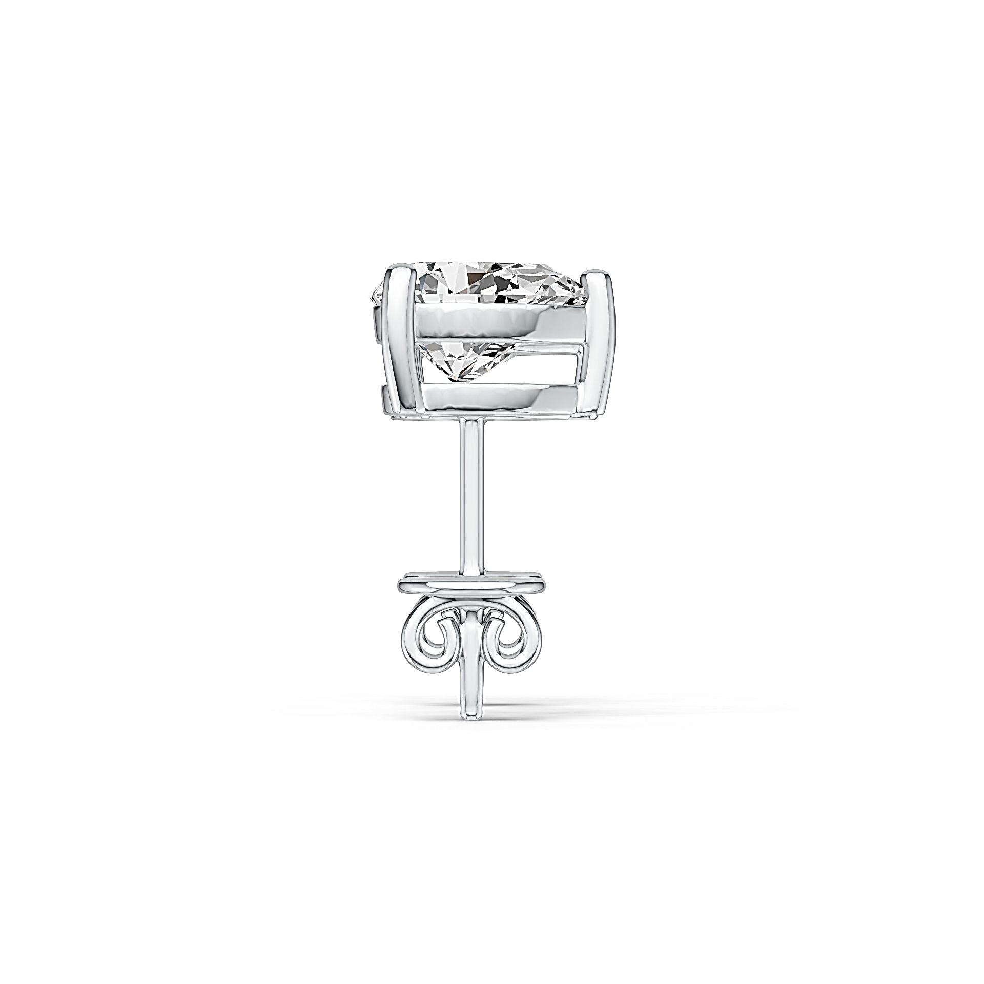 Platinum Semi Mount Earrings Setting Pear PE 7X5mm Simple Stud DHJ
