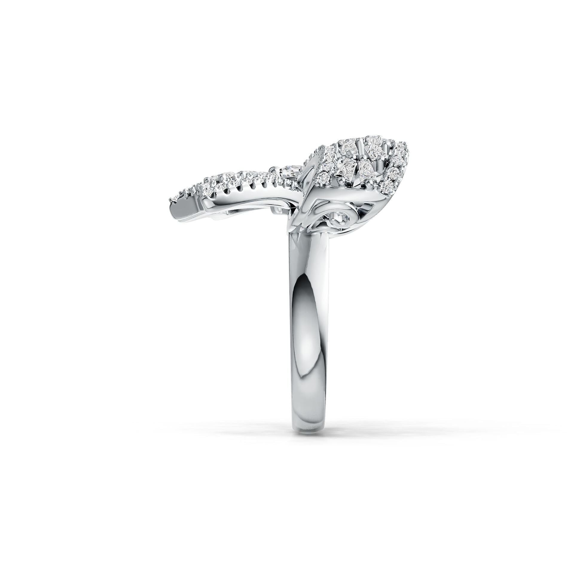 Sterling Silver Semi Mount Ring Setting Marquise MQ 6X3mm Ribbon Bow Theme DHJ