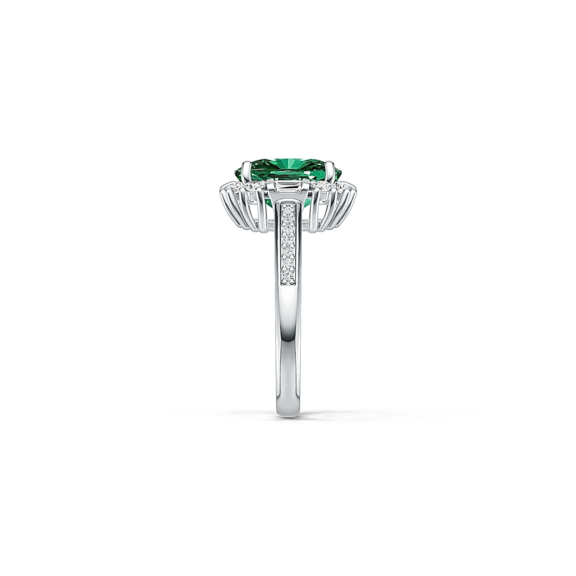 Sterling Silver Semi Mount Ring Setting Cushion CU 12X10mm with White Topaz DHJ