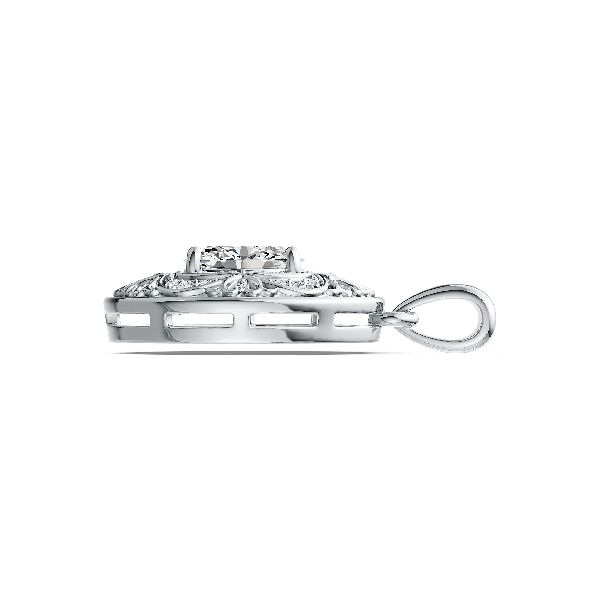 Sterling Silver Semi Mount Pendant Setting Oval OV 8X6mm DHJ