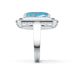 Sterling Silver Semi Mount Ring Setting Cushion CU 14X10mm Cabochon DHJ