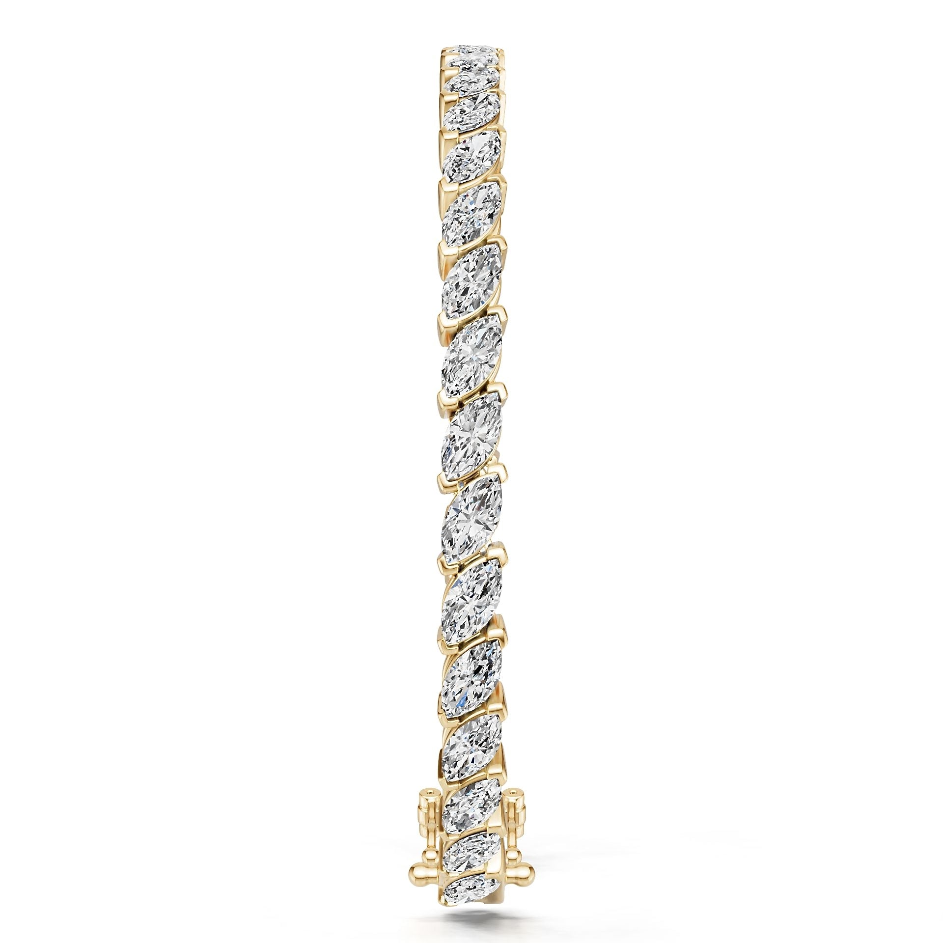 18K Gold Semi Mount Bracelet Setting Round Ro 7x3mm Syz Jewelry