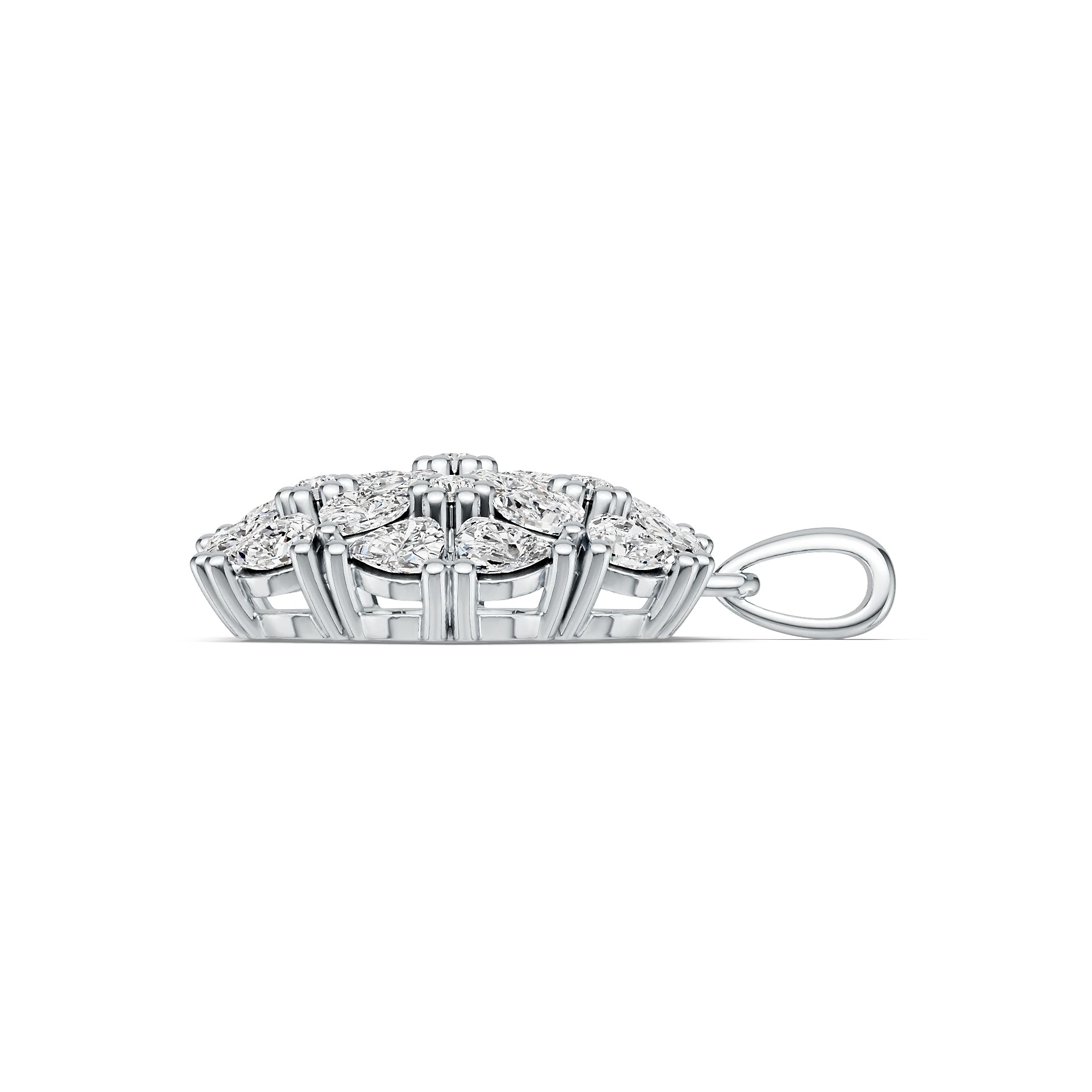 Sterling Silver Semi Mount Pendant Setting Trillion TR 4X4mm DHJ