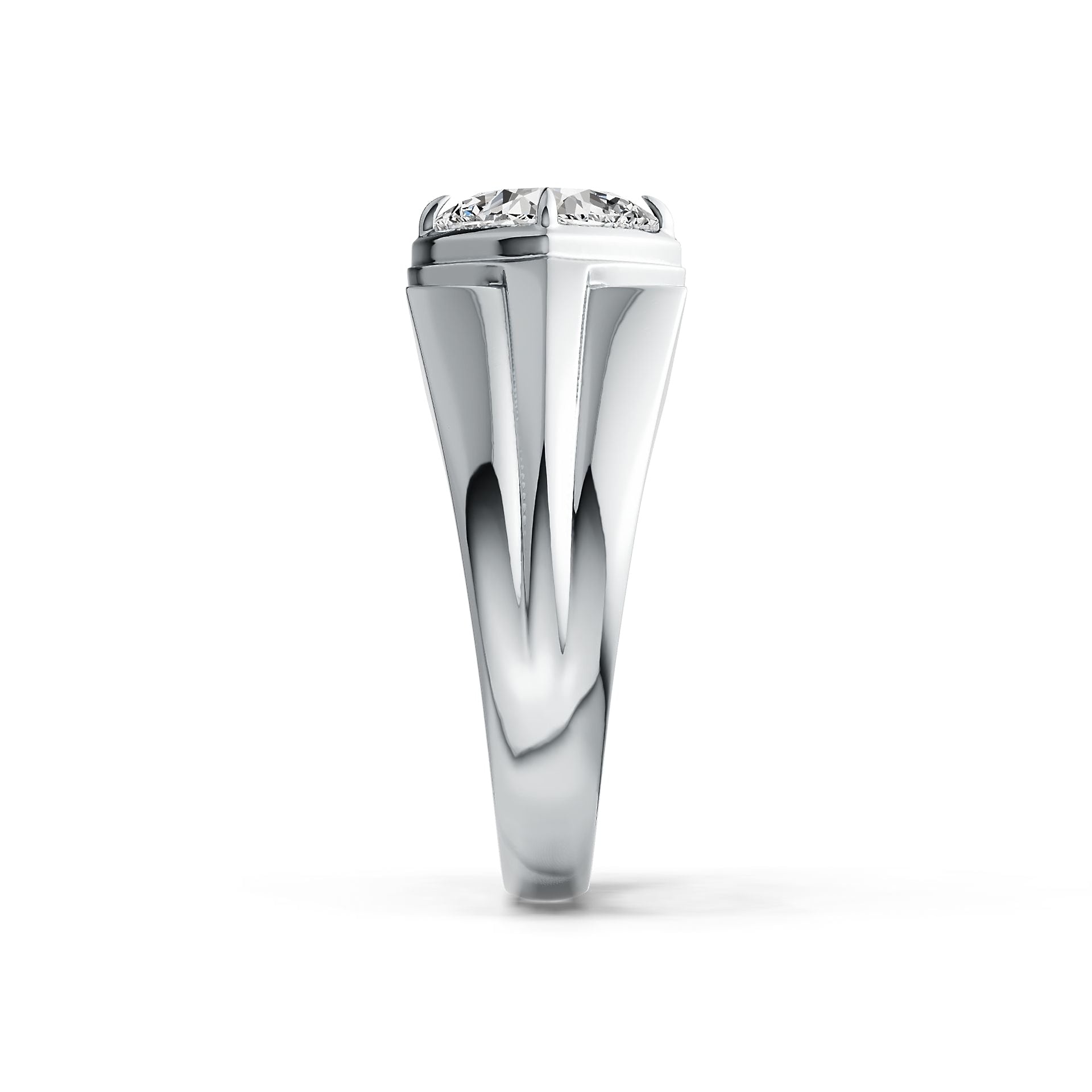 Men's Sterling Silver Semi Mount Ring Setting Cushion CU 8X8mm Bezel DHJ