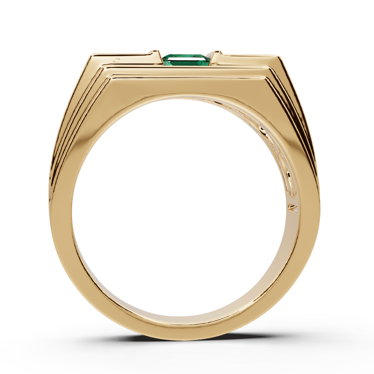 Men's 18K Gold Semi Mount Ring Setting Princess SQ 4.5X4.5mm DHJ