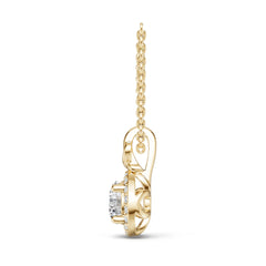 14K Gold Semi Mount Pendant Setting Round Ro 5x5mm Diamond Accent Syz Jewelry