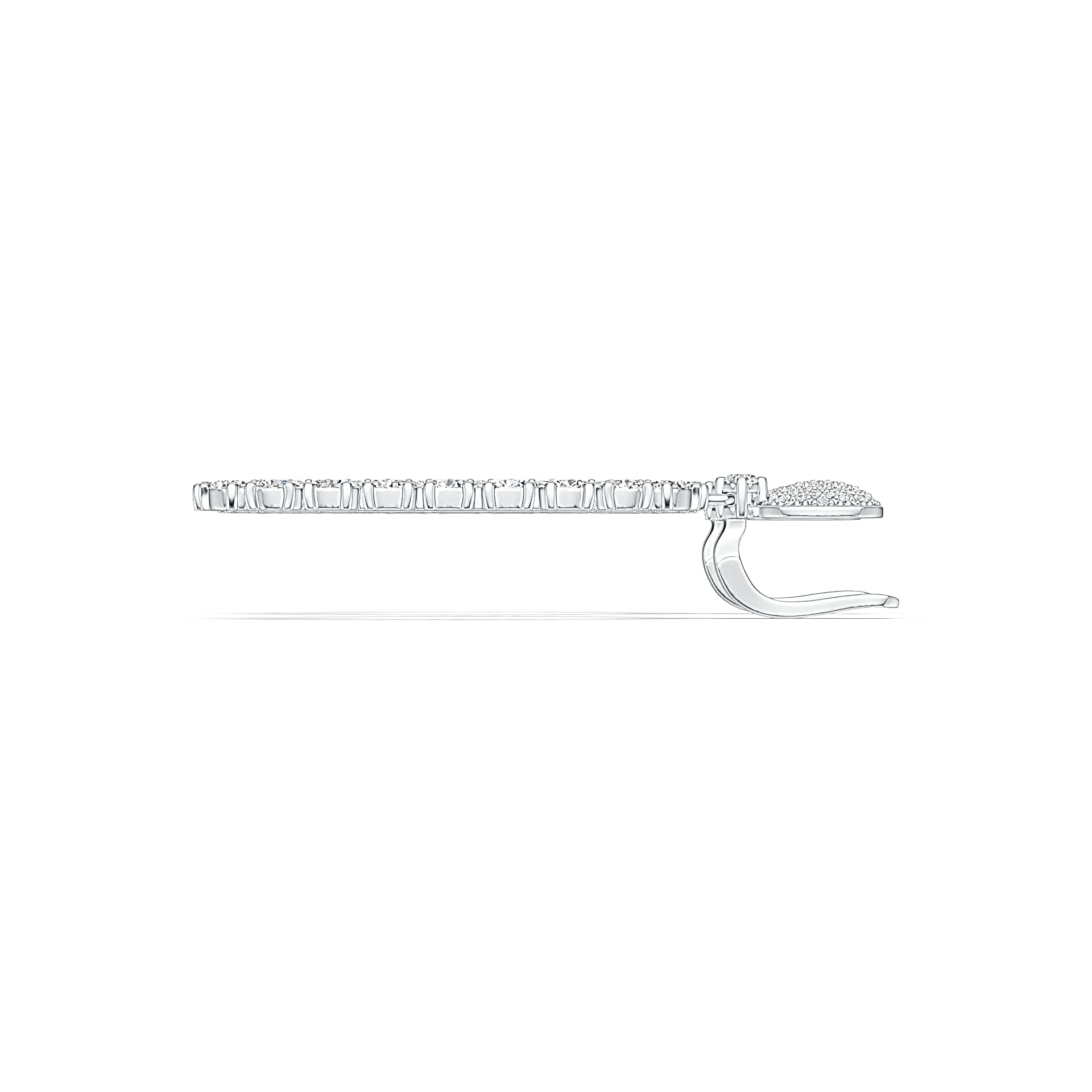 Sterling Silver Drop Earrings Open Oval Style with White Topaz or Moissanite DHJ